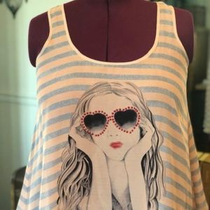 Rue 21 Cutest girl ever sheer crop tank! Sz L